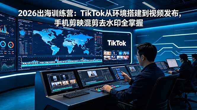 2026出海训练营：TikTok从环境搭建到视频发布，手机剪映混剪去水印全掌握-资源后花园
