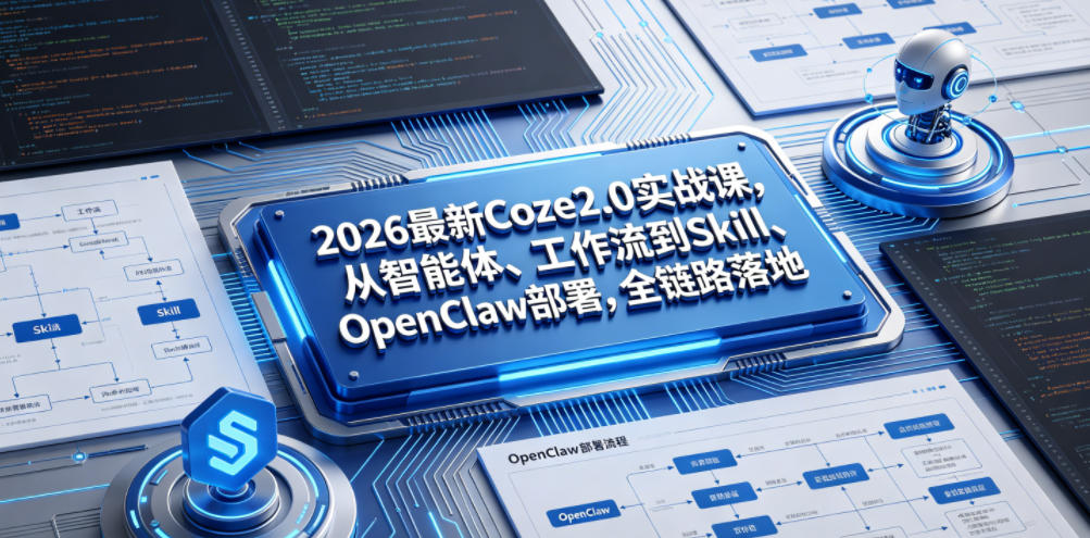 2026最新Coze2.0实战课，从智能体、工作流到Skill、OpenClaw部署，全链路落地-资源后花园