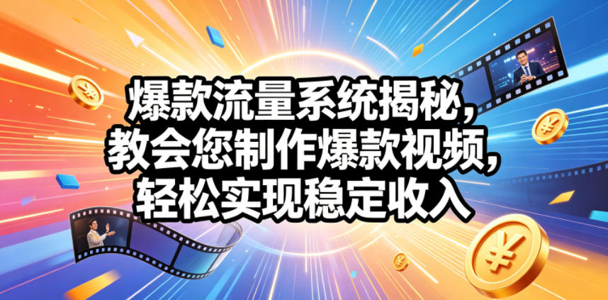 爆款流量系统揭秘，教会您制作爆款视频，轻松实现稳定收入【原创双语字幕】-资源后花园