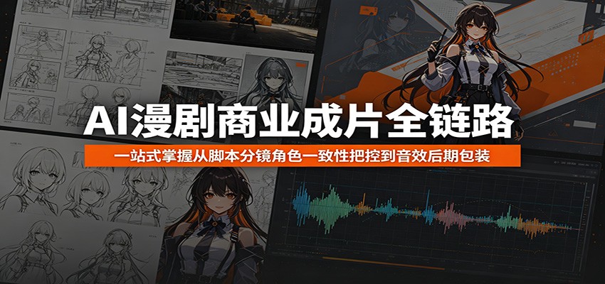 AI漫剧商业成片全链路：一站式掌握从脚本分镜角色一致性把控到音效后期包装-资源后花园