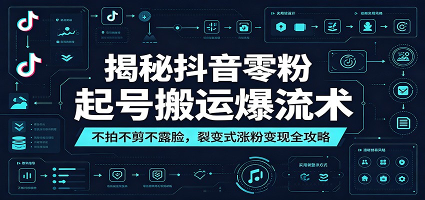 揭秘抖音零粉起号搬运爆流术：不拍不剪不露脸，裂变式涨粉变现全攻略-资源后花园