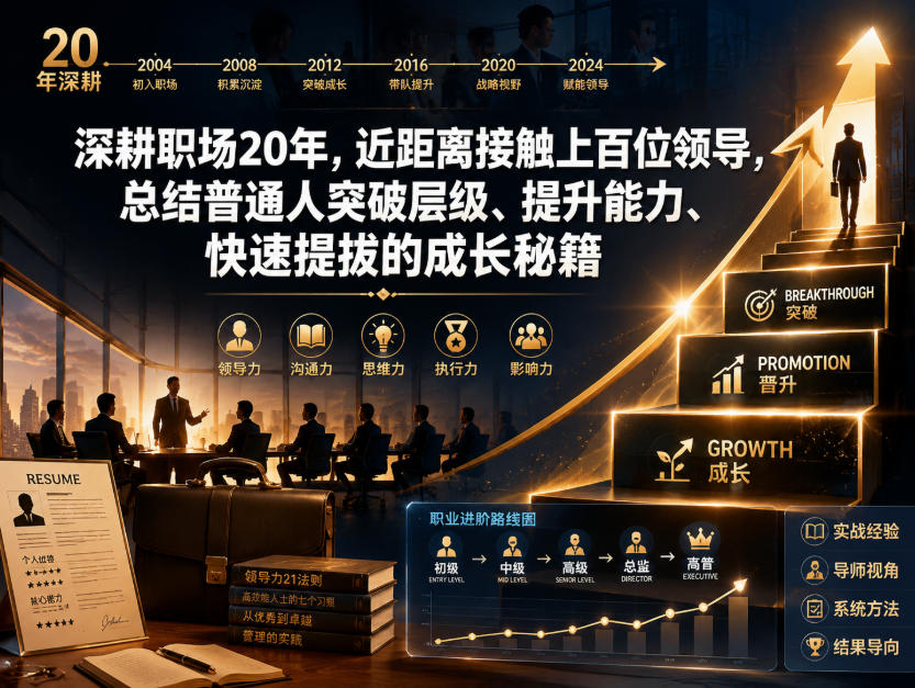 付费文章：深耕职场20年，近距离接触上百位领导，总结普通人突破层级、提升能力、快速提拔的成长秘籍(全网独家干货)-资源后花园