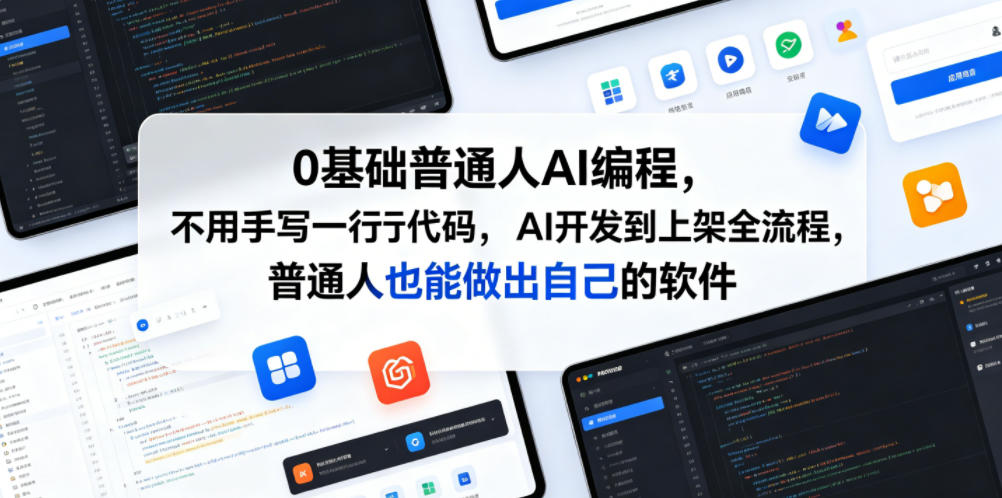 0基础普通人AI编程，不用手写一行代码，AI开发到上架全流程，普通人也能做出自己的软件-资源后花园