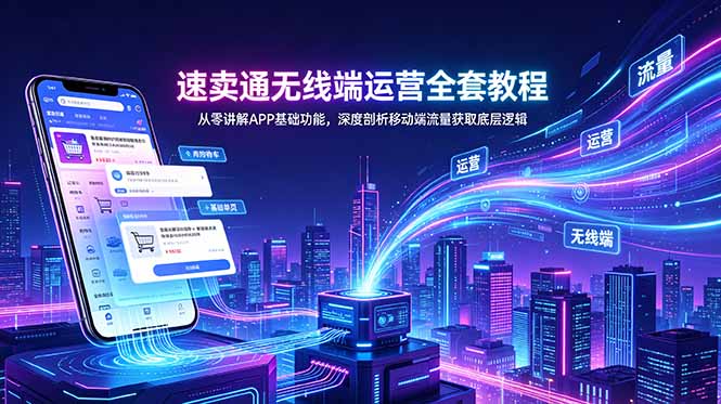 速卖通无线端运营全套教程，从零讲解APP基础功能，深度剖析移动端流量获取底层逻辑-资源后花园