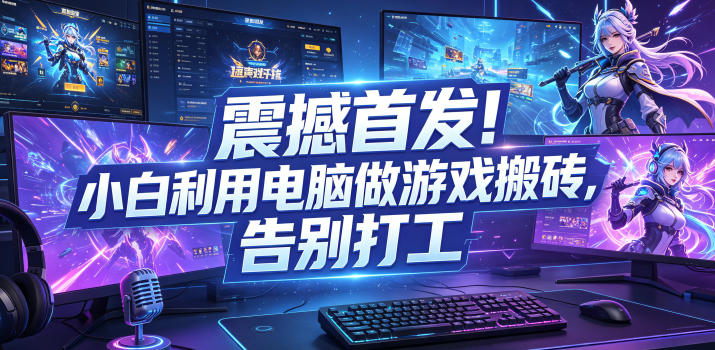 震撼首发！小白利用电脑做游戏搬砖，告别打工【揭秘】-资源后花园