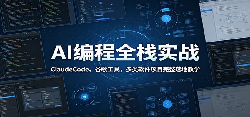 AI编程全栈实战：ClaudeCode、谷歌工具，多类软件项目完整落地教学-资源后花园