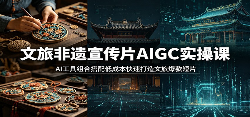 文旅非遗宣传片AIGC实操课：AI工具组合搭配低成本快速打造文旅爆款短片-资源后花园