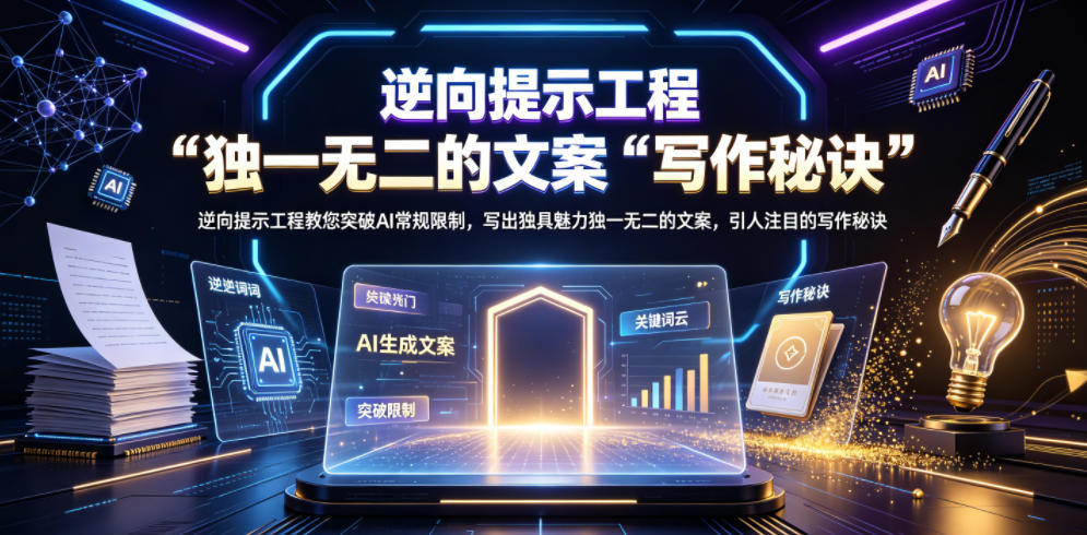 逆向提示工程教您突破AI常规限制，写出独具魅力独一无二的文案，引人注目的写作秘诀【原创双语字幕】-资源后花园