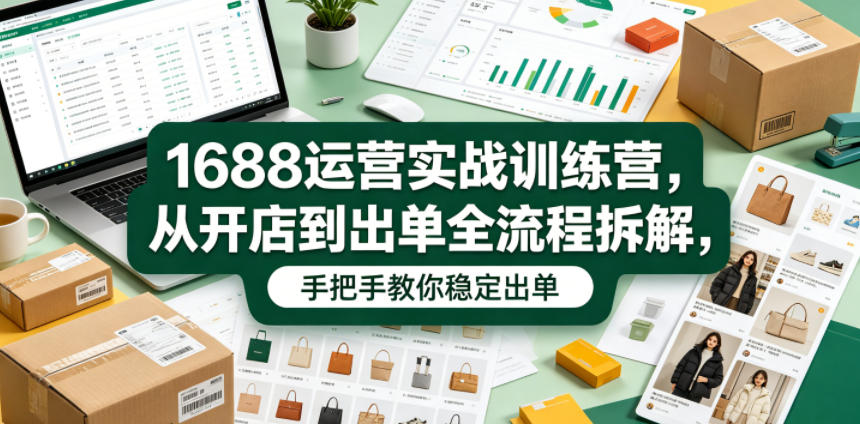 1688运营实战训练营，从开店到出单全流程拆解，手把手教你稳定出单(更新0620)-资源后花园