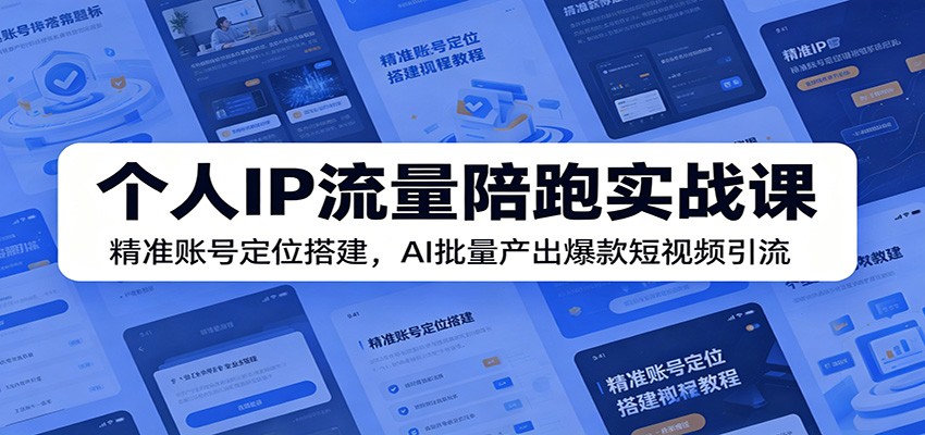 个人IP流量陪跑实战课：精准账号定位搭建，AI批量产出爆款短视频引流-资源后花园