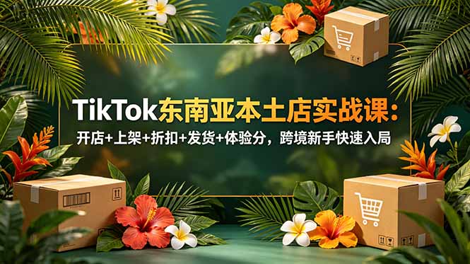 TikTok东南亚本土店实战课：开店+上架+折扣+发货+体验分，跨境新手快速入局-资源后花园