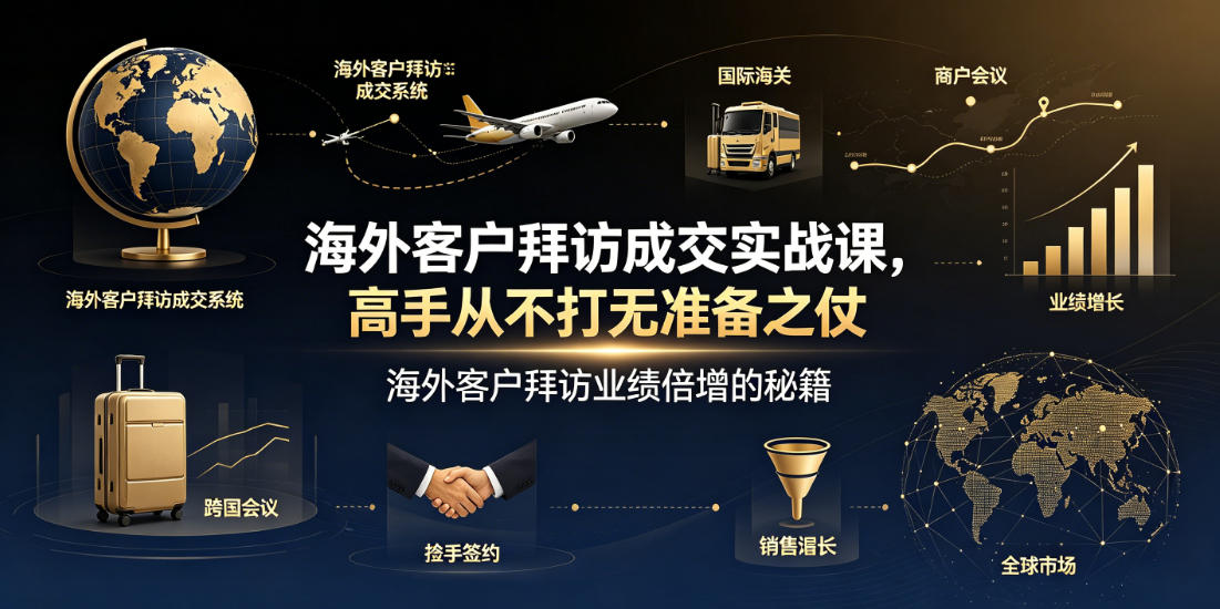 海外客户拜访成交实战课，高手从不打无准备之仗，海外客户拜访业绩倍增的秘籍-资源后花园