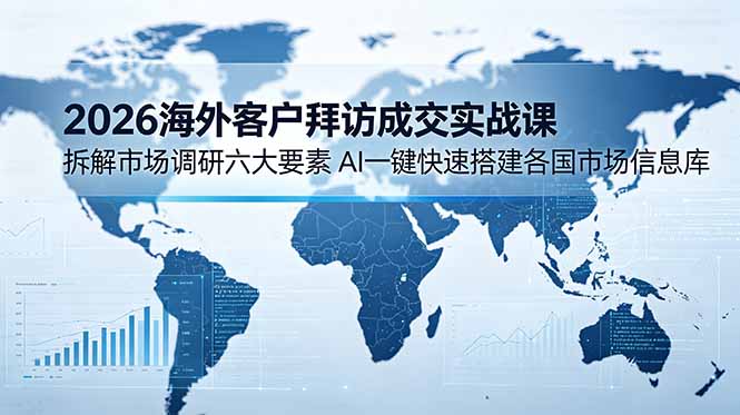 2026海外客户拜访成交实战课：拆解市场调研六大要素，AI一键快速搭建各国市场信息库-资源后花园