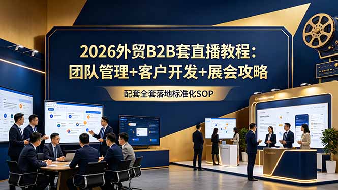 2026外贸B2B套直播教程：团队管理+客户开发+展会攻略，配套全套落地标准化SOP-资源后花园