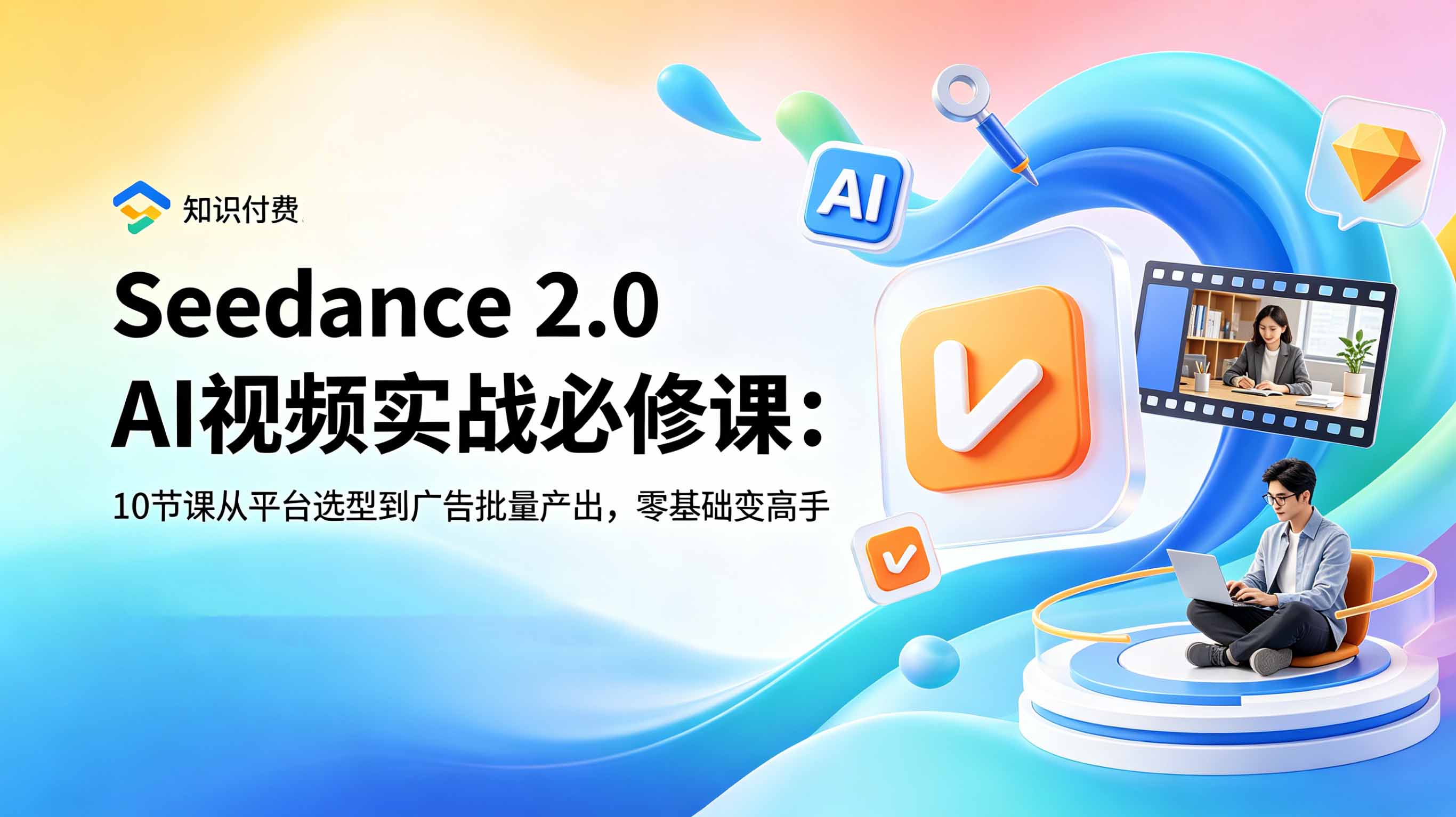 Seedance 2.0 AI视频实战必修课：10节课从平台选型到广告批量产出，零基础变高手-资源后花园