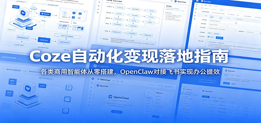 Coze自动化变现落地指南：各类商用智能体从零搭建，OpenClaw对接飞书实现办公提效-资源后花园