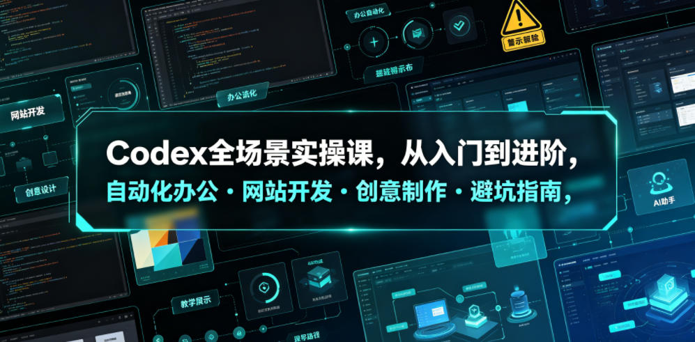 Codex全场景实操课，从入门到进阶，自动化办公・网站开发・创意制作・避坑指南，全流程教学-资源后花园