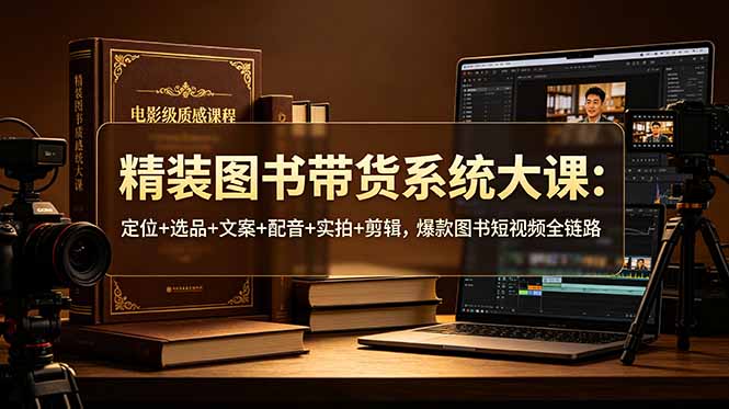 精装图书带货系统大课：定位+选品+文案+配音+实拍+剪辑，爆款图书短视频全链路-资源后花园