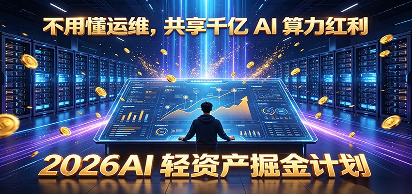 不用懂运维，共享千亿 AI 算力红利，2026AI 轻资产掘金计划-资源后花园