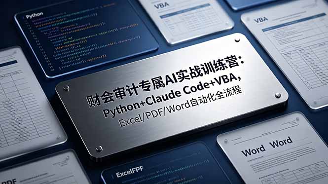 财会审计专属 AI实战训练营：Python+Claude Code+VBA，Excel/PDF/Word自动化全流程-资源后花园