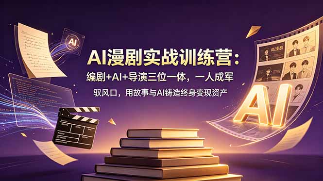 AI漫剧实战训练营：编剧+AI+导演三位一体，一人成军 驭风口，用故事与AI铸造终身变现资产-资源后花园