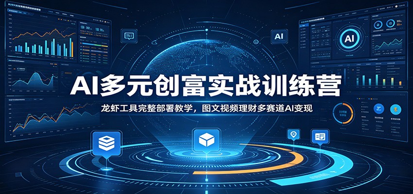 AI多元创富实战训练营：龙虾工具完整部署教学，图文视频理财多赛道AI变现-资源后花园