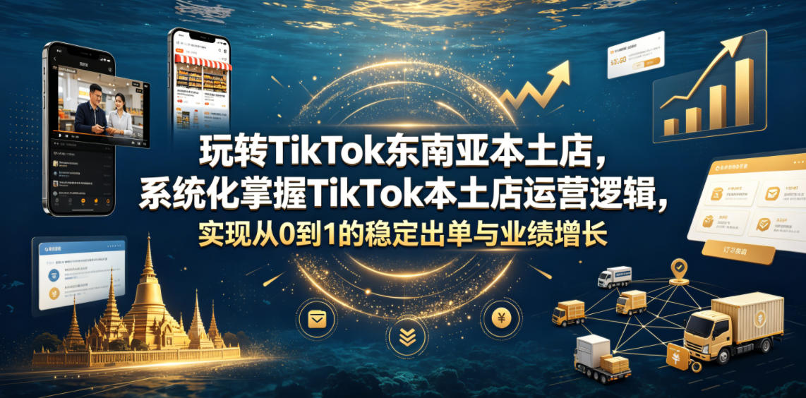 玩转TikTok东南亚本土店，系统化掌握TikTok本土店运营逻辑，实现从0到1的稳定出单与业绩增长-资源后花园