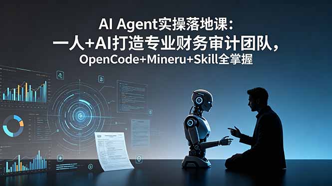 AI Agent实操落地课：一人+AI打造专业财务审计团队，OpenCode+Mineru+Skill全掌握-资源后花园