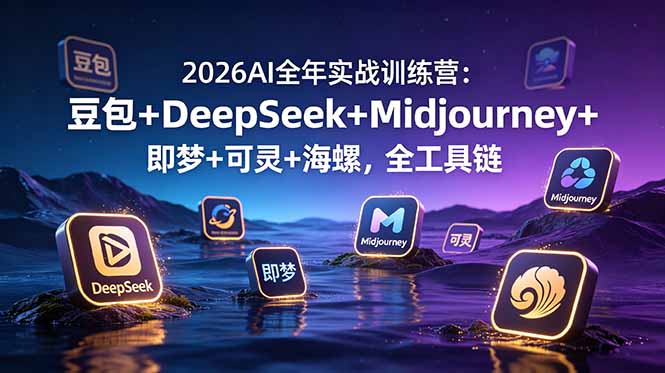 2026AI全年实战训练营：豆包+DeepSeek+Midjourney+即梦+可灵+海螺，全工具链-资源后花园