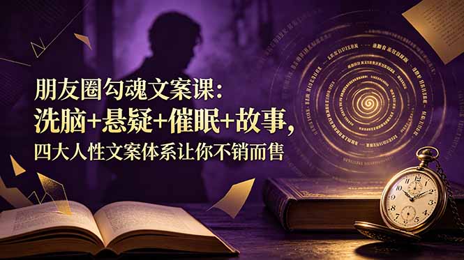 朋友圈勾魂文案课：洗脑+悬疑+催眠+故事，四大人性文案体系让你不销而售-资源后花园