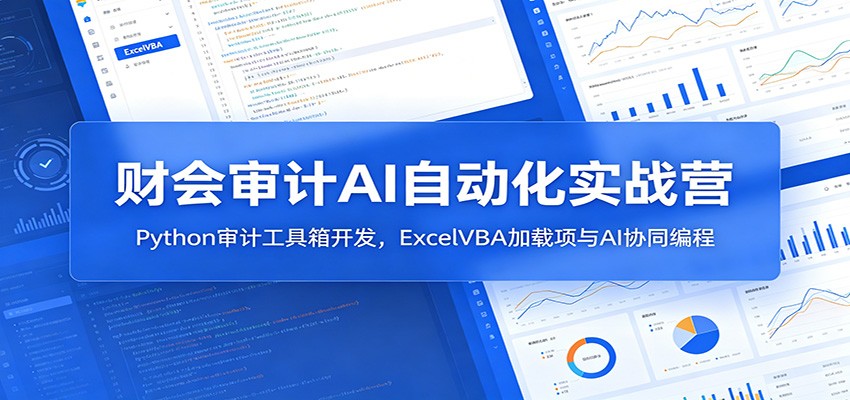 财会审计AI自动化实战营：Python审计工具箱开发，ExcelVBA加载项与AI协同编程-资源后花园