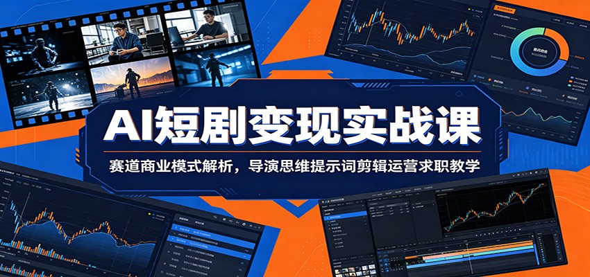 AI短剧变现实战课：赛道商业模式解析，导演思维提示词剪辑运营求职教学-资源后花园