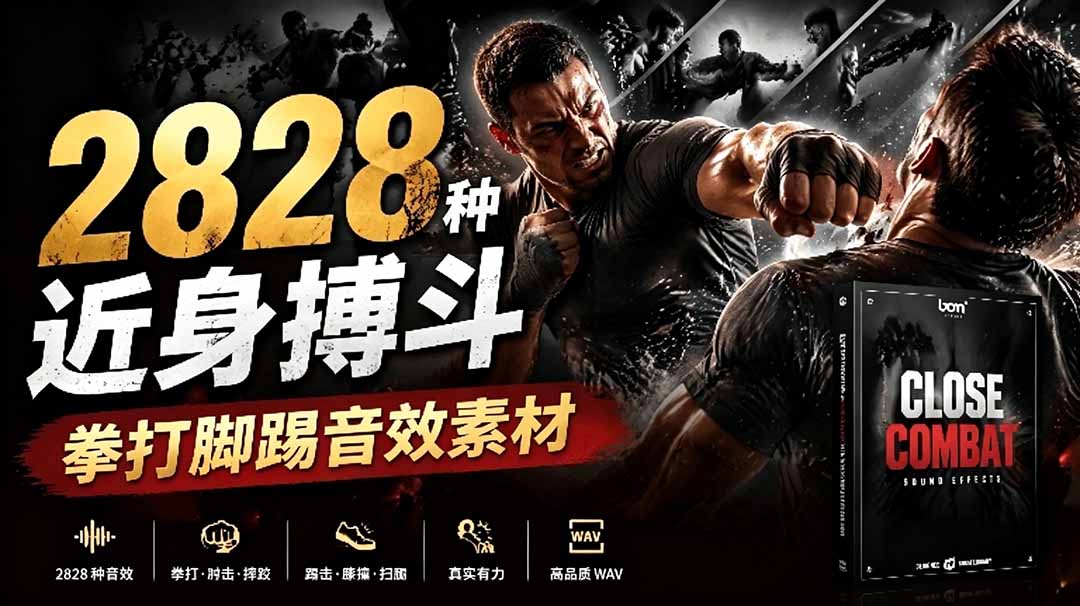 宝藏级别音效！2828种近身搏斗拳打脚踢音效素材，全部中文分类，免解压使用  Close Combat-资源后花园