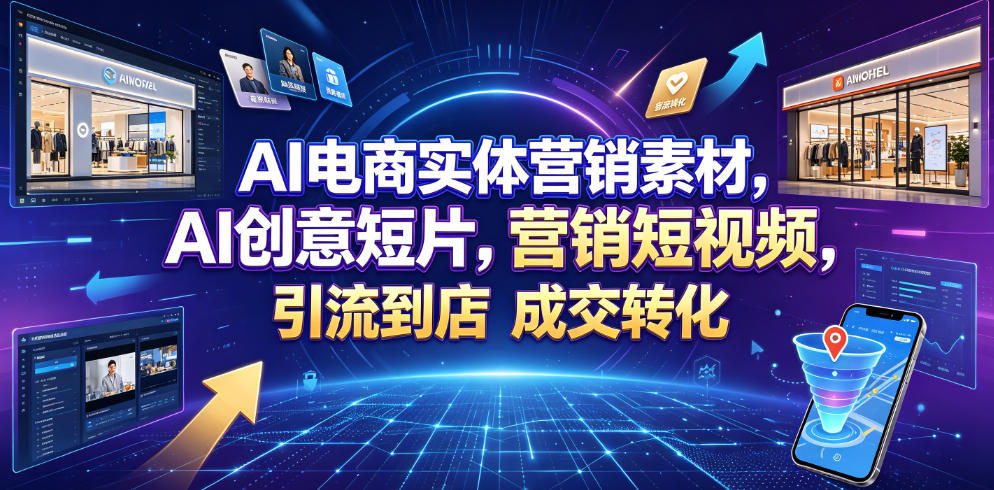 AI电商实体营销素材，AI创意短片，高效打造营销短视频，轻松引流到店，稳定提升门店客流与成交转化-资源后花园