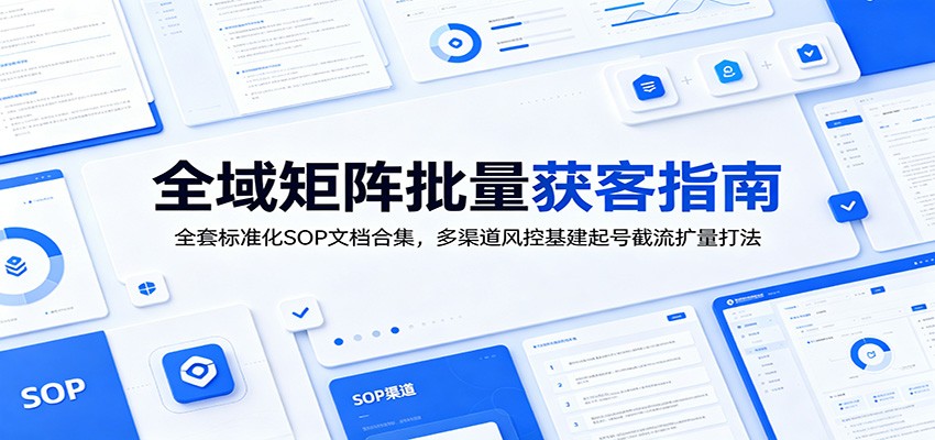 全域矩阵批量获客指南：全套标准化SOP文档合集，多渠道风控基建起号截流扩量打法-资源后花园