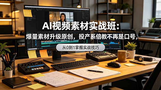 AI视频素材实战班：爆量素材升级原创，投产翻倍不再是口号，0-1系统教学实战落地-资源后花园