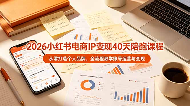 2026小红书电商IP变现40天陪跑课程-11期，从零打造个人品牌，全流程教学账号运营与变现-资源后花园