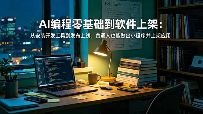 AI编程零基础到软件上架：从安装开发工具到发布上线，普通人也能做出小程序并上架应用商店-资源后花园