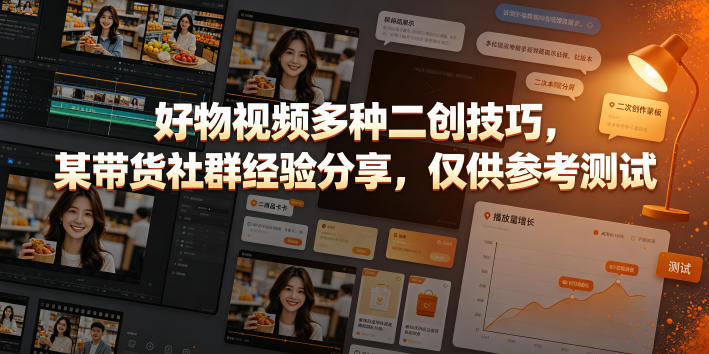 好物视频多种二创技巧，某带货社群经验分享，仅供参考测试-资源后花园