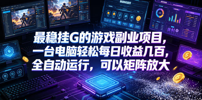 最稳挂G的游戏副业项目，一台电脑轻松每日收益几百，全自动运行，可以矩阵放大【揭秘】-资源后花园