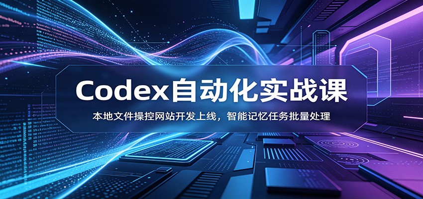 Codex自动化实战课：本地文件操控网站开发上线，智能记忆任务批量处理-资源后花园