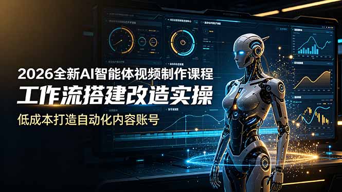 2026全新AI Codex智能体视频制作课程，工作流搭建改造实操，低成本打造自动化内容账号-资源后花园