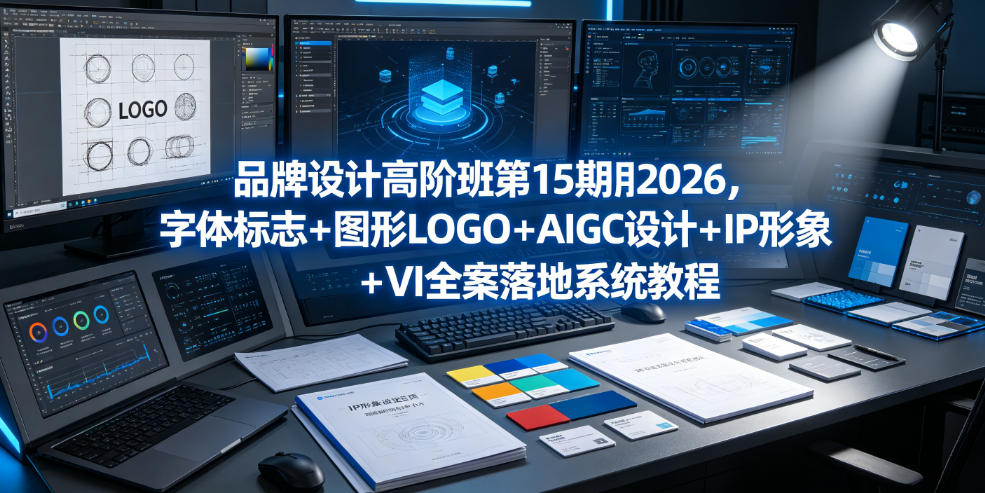 品牌设计高阶班第15期2026，字体标志＋图形LOGO＋AIGC设计＋IP形象＋VI全案落地系统教程-资源后花园