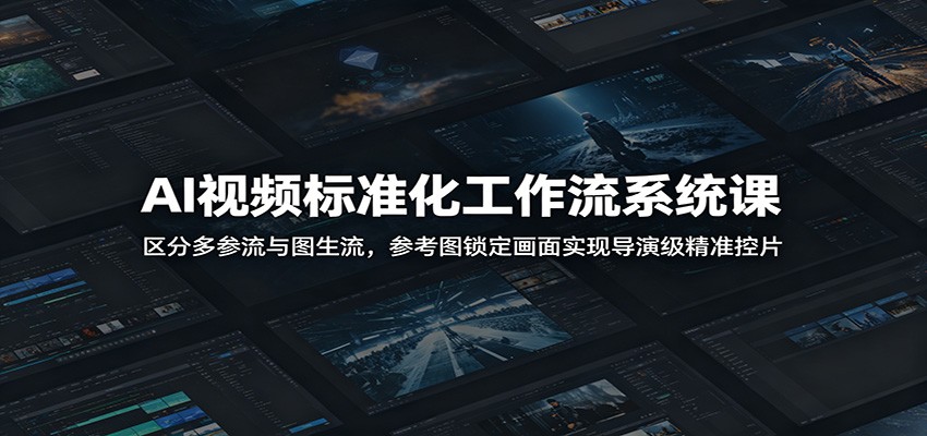 AI视频标准化工作流系统课：区分多参流与图生流，参考图锁定画面实现导演级精准控片-资源后花园