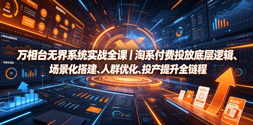 万相台无界系统实战全课｜淘系付费投放底层逻辑、场景化搭建、人群优化、投产提升全链路运营教程-资源后花园
