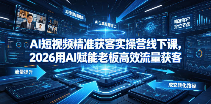 AI短视频精准获客实操营6月10-14号线下课，2026用AI赋能老板高效流量获客-资源后花园