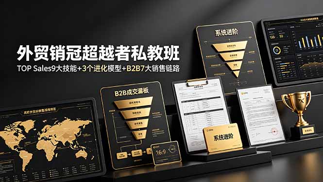 外贸销冠超越者私教班：TOP Sales9大技能+3个进化模型+B2B7大销售链路，系统进阶-资源后花园