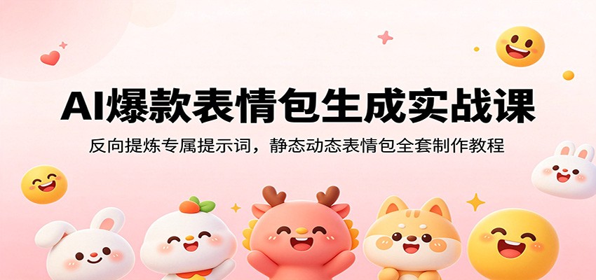 AI爆款表情包生成实战课：反向提炼专属提示词，静态动态表情包全套制作教程-资源后花园