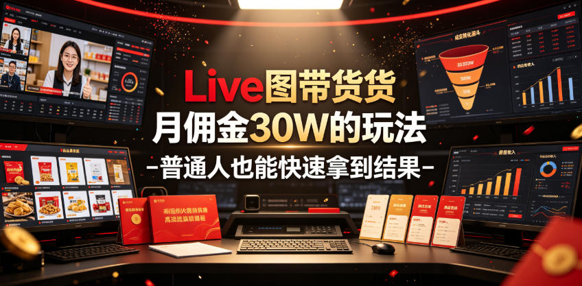 Live图带货月佣金30W的玩法-普通人也能快速拿到结果-资源后花园