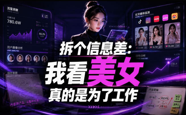 【理直气壮】我给看美女找了一个非常恰当的理由，信息差项目-资源后花园